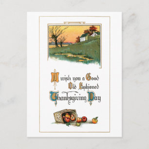 Cartes Pour Fêtes Annuelles Salutation rustique d'action de grâces avec pommes