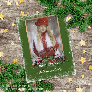 Cartes Pour Fêtes Annuelles Salutation saisonnière des Motifs de bois rustique