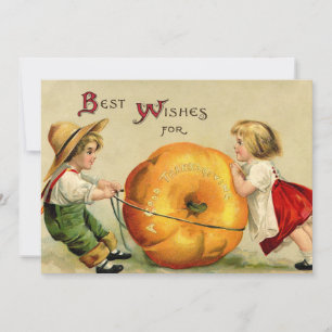 Cartes Pour Fêtes Annuelles Salutation vintage mignonne de thanksgiving