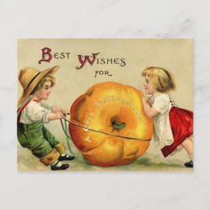 Cartes Pour Fêtes Annuelles Salutation vintage mignonne de thanksgiving