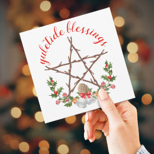 Cartes Pour Fêtes Annuelles Salutation Yuletide Twig Pentacle Wicca
