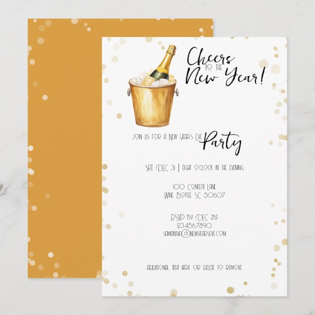 Cartes Pour Fêtes Annuelles Salutations à la fête du Nouvel An (Devant / Derrière)