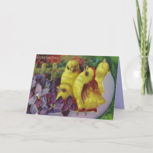 Cartes Pour Fêtes Annuelles Salutations aux poussins de Pâques
