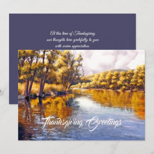 Cartes Pour Fêtes Annuelles Salutations d'action de grâces. Paysage d'automne