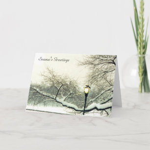 Cartes Pour Fêtes Annuelles salutations d'arbre enneigé