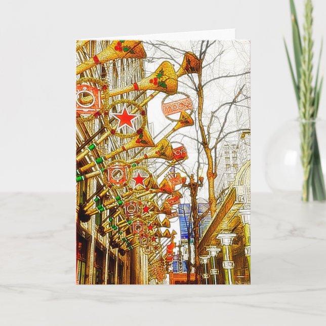 Cartes Pour Fêtes Annuelles Salutations de Chicago (Devant)