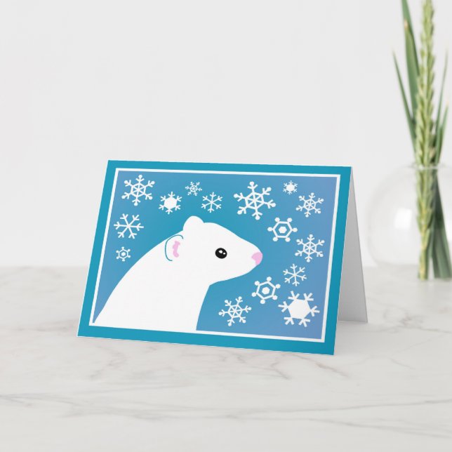 Cartes Pour Fêtes Annuelles Salutations de furet d'hiver (Devant)