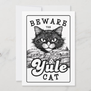 Cartes Pour Fêtes Annuelles Salutations de la fête - Méfiez-vous du chat Yule