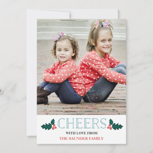 Cartes Pour Fêtes Annuelles Salutations de la Photocarte de vacances (Devant)