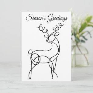 Cartes Pour Fêtes Annuelles Salutations de la saison minimaliste de l'art Rein