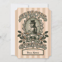 Salutations de la saison vintage de Snowman avec n