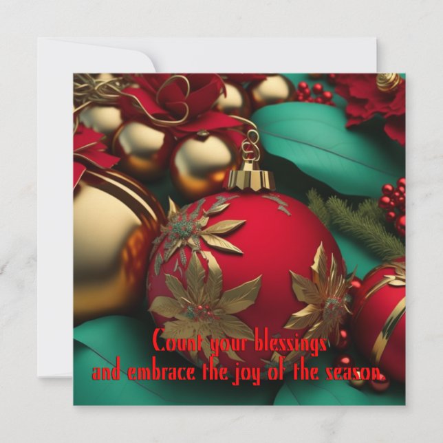 Cartes Pour Fêtes Annuelles Salutations de Noël (Devant)