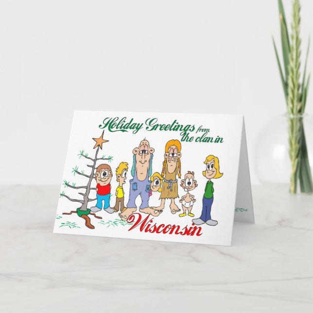 Cartes Pour Fêtes Annuelles Salutations de Noël au Wisconsin (Devant)