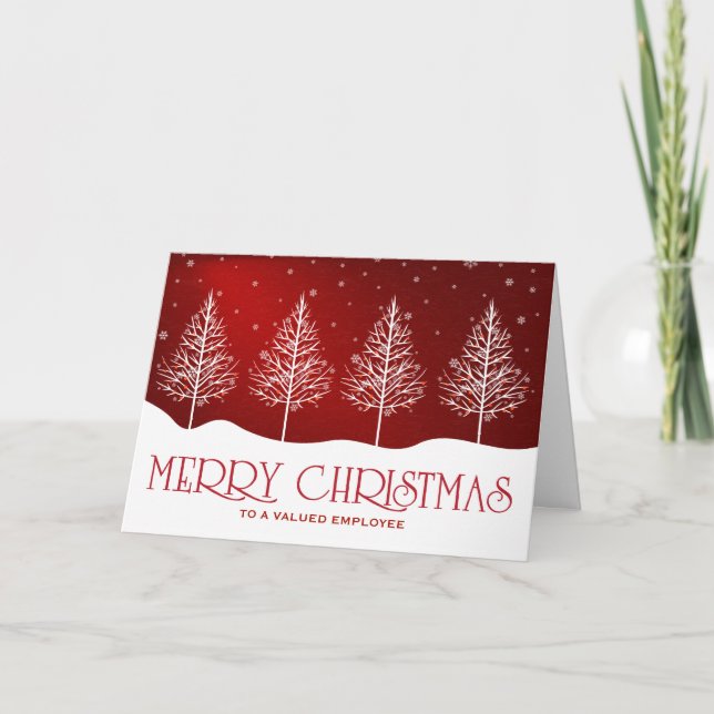 Cartes Pour Fêtes Annuelles Salutations de Noël aux employés d'affaires (Devant)