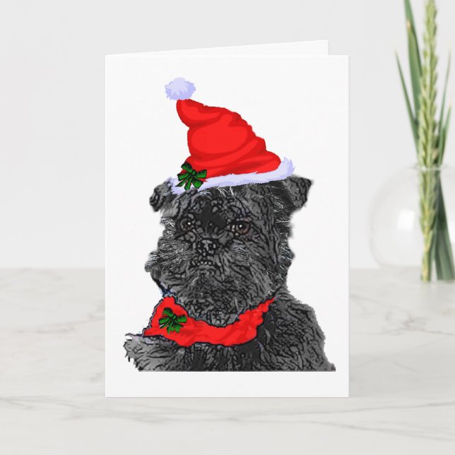 Cartes Pour Fêtes Annuelles Salutations de Noël d'Affenpinscher (Devant)