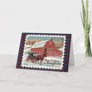 Cartes Pour Fêtes Annuelles Salutations de Noël de Pennsylvanie