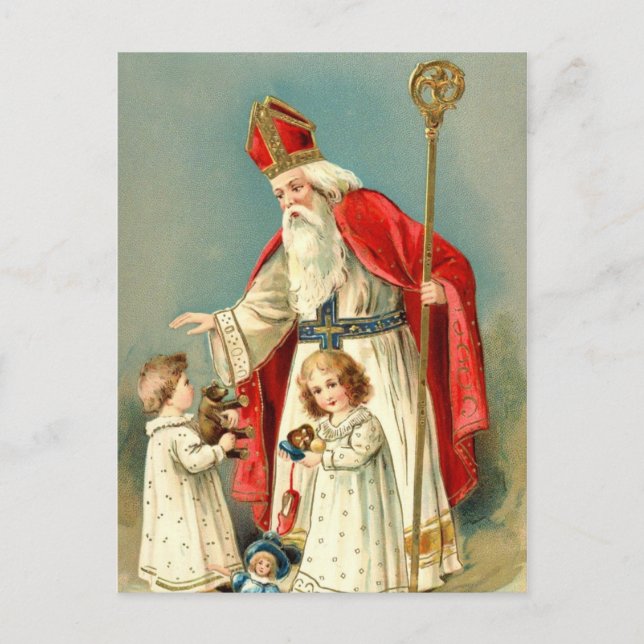 Cartes Pour Fêtes Annuelles Salutations de Noël de Saint Nicolas (Devant)
