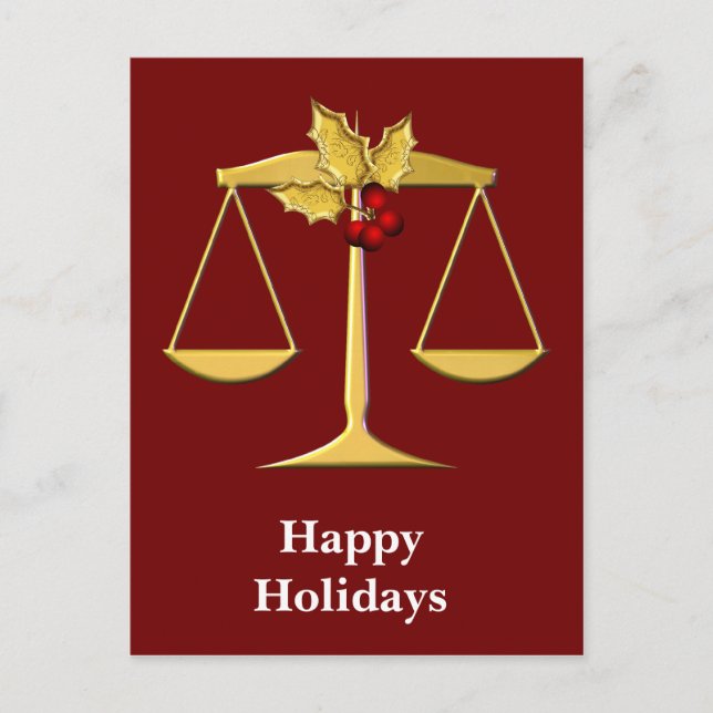 Cartes Pour Fêtes Annuelles Salutations de Noël d'entreprise juridique (Devant)