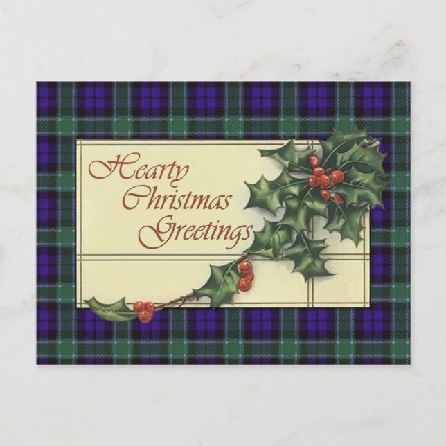 Cartes Pour Fêtes Annuelles Salutations de Noël, Graham Tartan (Devant)