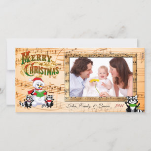Cartes Pour Fêtes Annuelles Salutations de Noël musicales