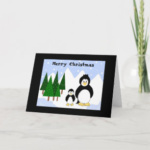 Cartes Pour Fêtes Annuelles Salutations de Noël Penguin