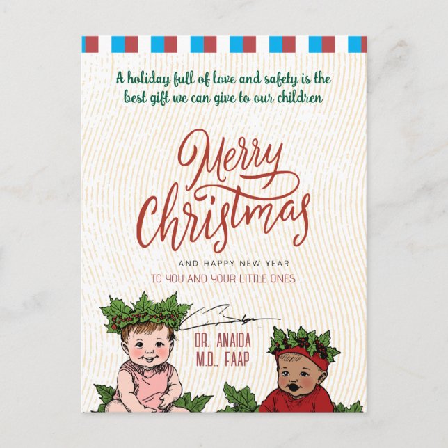 Cartes Pour Fêtes Annuelles Salutations de Noël pour pédiatre (Devant)