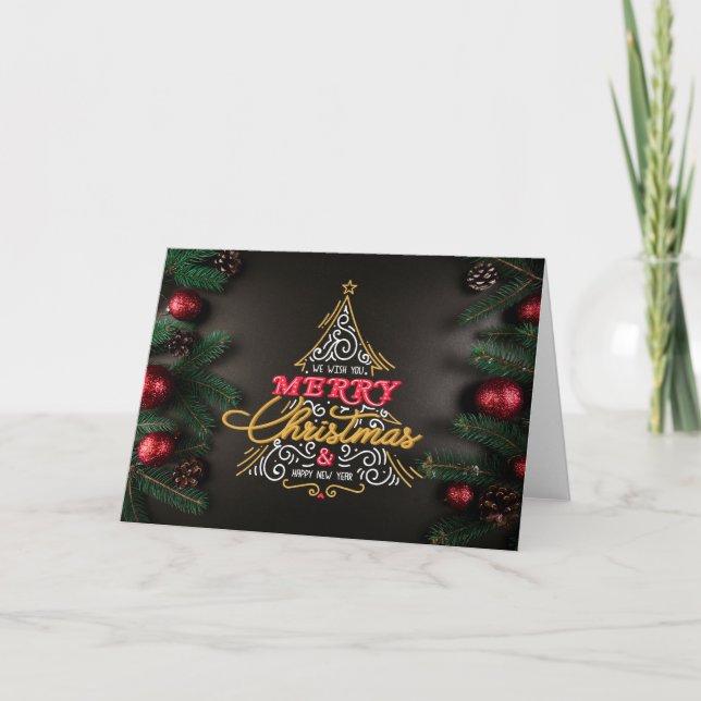 Cartes Pour Fêtes Annuelles Salutations de Noël professionnelles (Devant)