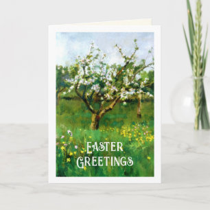 Cartes Pour Fêtes Annuelles Salutations de Pâques. Apple Blossom Art