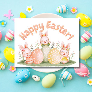 Cartes Pour Fêtes Annuelles Salutations de Pâques aux oeufs