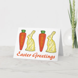 Cartes Pour Fêtes Annuelles Salutations de Pâques Chocolat Lapin Lapin Lapins