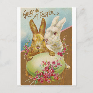 Cartes Pour Fêtes Annuelles Salutations de Pâques Rabbit Vintage