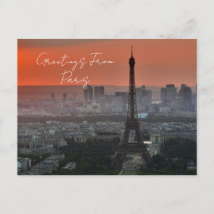 Cartes Pour Fêtes Annuelles Salutations De Paris Tour Eiffel Art Européen