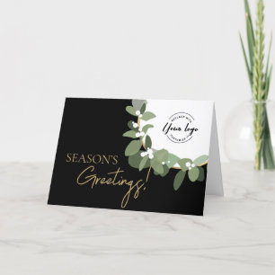 Cartes Pour Fêtes Annuelles Salutations de saison ! Logo de l'entreprise noir