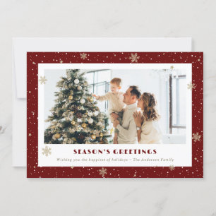Cartes Pour Fêtes Annuelles Salutations de saison Snowflake Red Photo