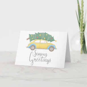 Cartes Pour Fêtes Annuelles Salutations de saison Voiture & Arbre