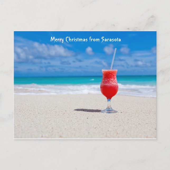 Cartes Pour Fêtes Annuelles Salutations de Sarasota, Florida Beach (Devant)