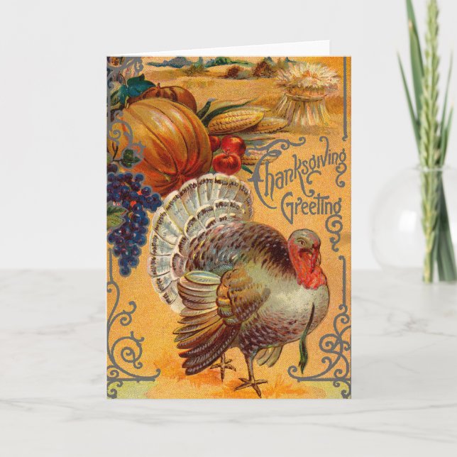 Cartes Pour Fêtes Annuelles Salutations de thanksgiving (Devant)
