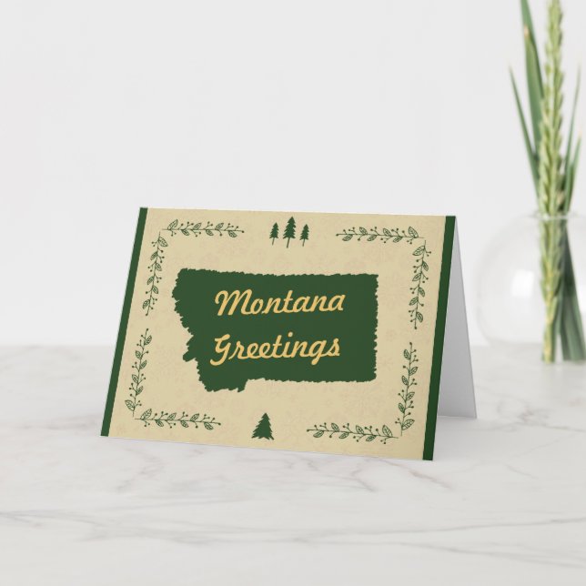 Cartes Pour Fêtes Annuelles Salutations de vacances de Noël d'état du Montana (Devant)