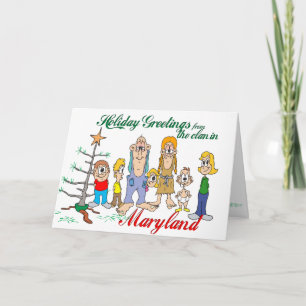 Cartes Pour Fêtes Annuelles Salutations de vacances du Maryland