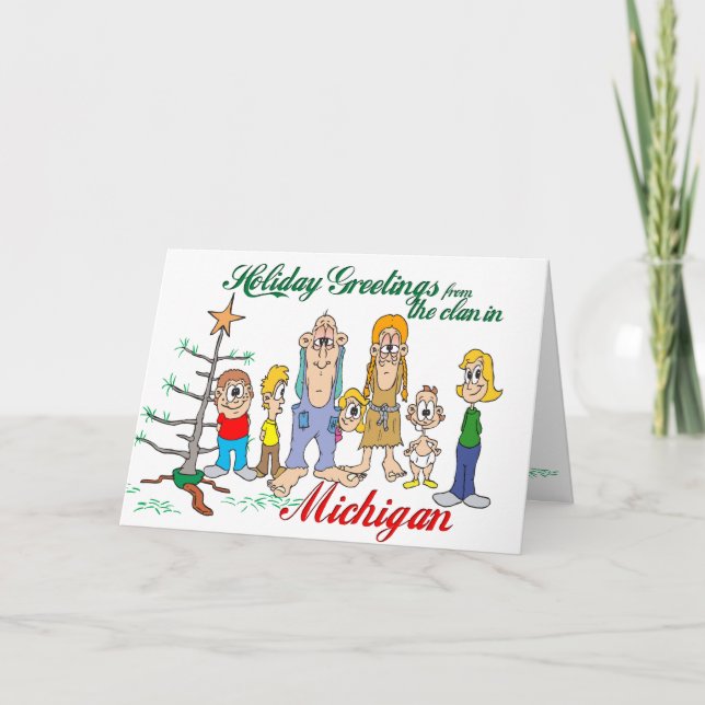 Cartes Pour Fêtes Annuelles Salutations de vacances du Michigan (Devant)