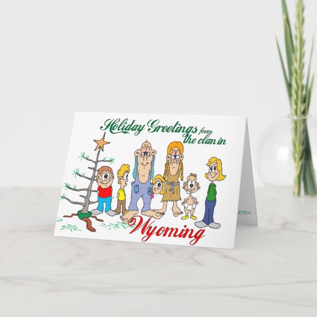 Cartes Pour Fêtes Annuelles Salutations de vacances du Wyoming (Devant)