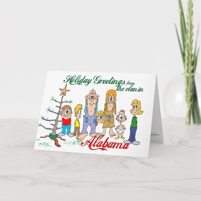 Cartes Pour Fêtes Annuelles Salutations de vacances en Alabama (Devant)