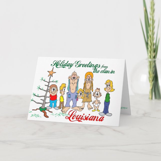 Cartes Pour Fêtes Annuelles Salutations de vacances en Louisiane (Devant)