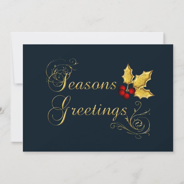 Cartes Pour Fêtes Annuelles salutations de vacances professionnelles bleues (Devant)