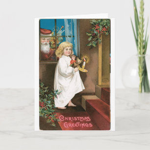 Cartes Pour Fêtes Annuelles Salutations démodées de Noël