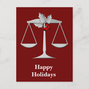 Cartes Pour Fêtes Annuelles Salutations d'entreprise juridiques de Noël