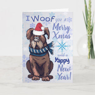 Cartes Pour Fêtes Annuelles Salutations drôles de Noël de chien de bande