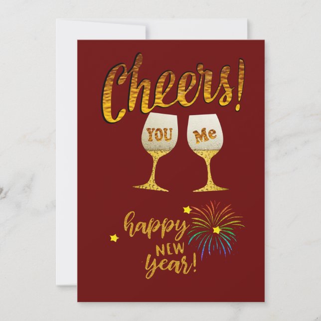 Cartes Pour Fêtes Annuelles Salutations du Nouvel An (Devant)