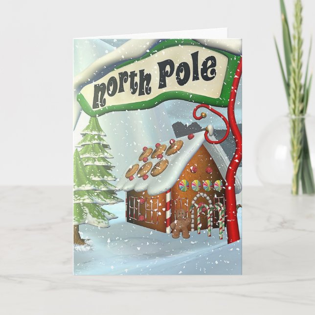 Cartes Pour Fêtes Annuelles Salutations du pôle Nord (Devant)