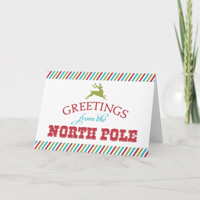 Cartes Pour Fêtes Annuelles Salutations du pôle Nord (Devant)